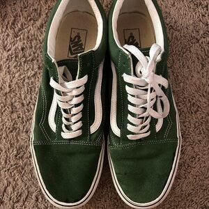 Vans Green and White Old Skool Sneakers